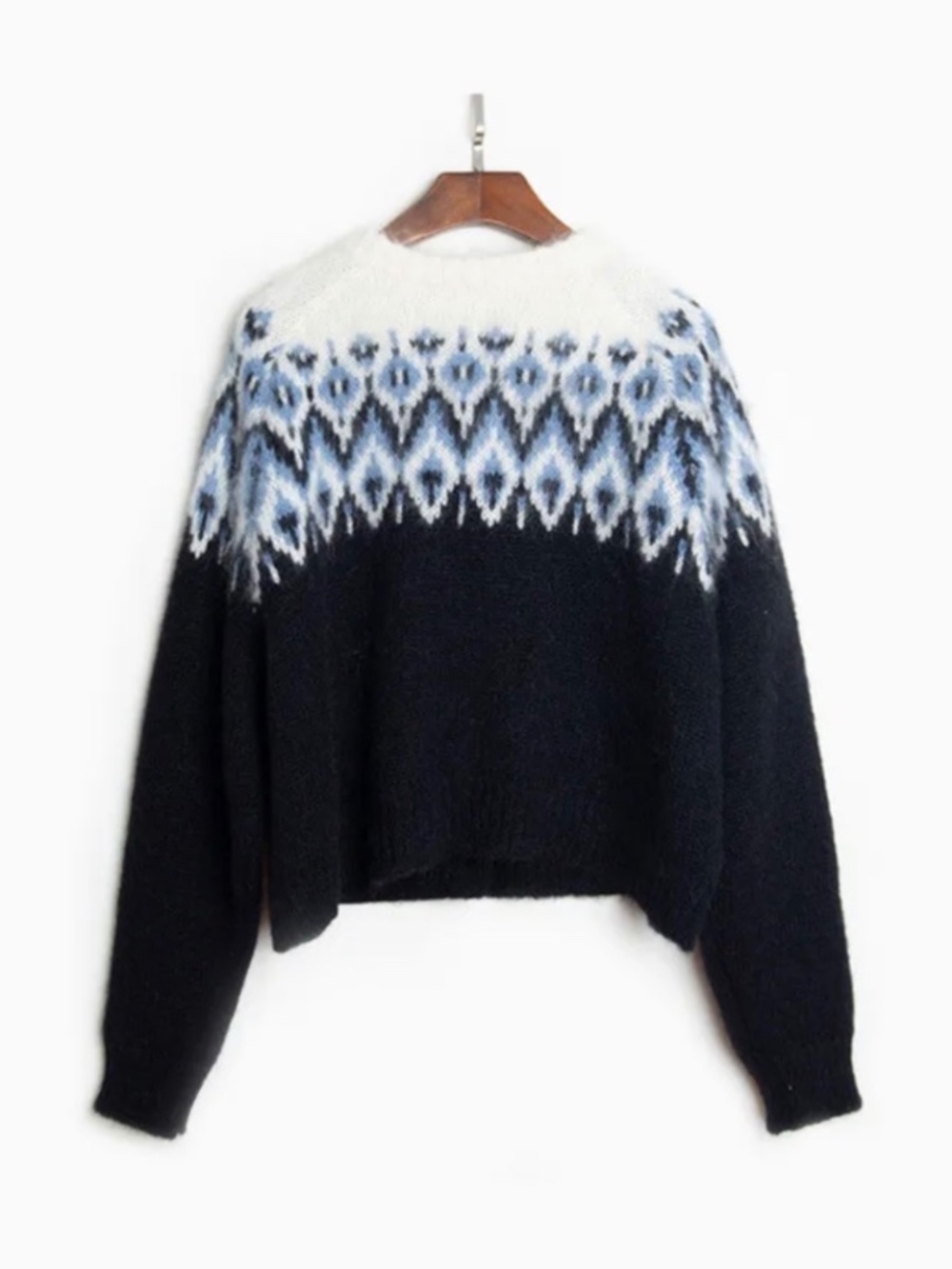 Fair Isle Navy Sweater Women Small New Without Tags